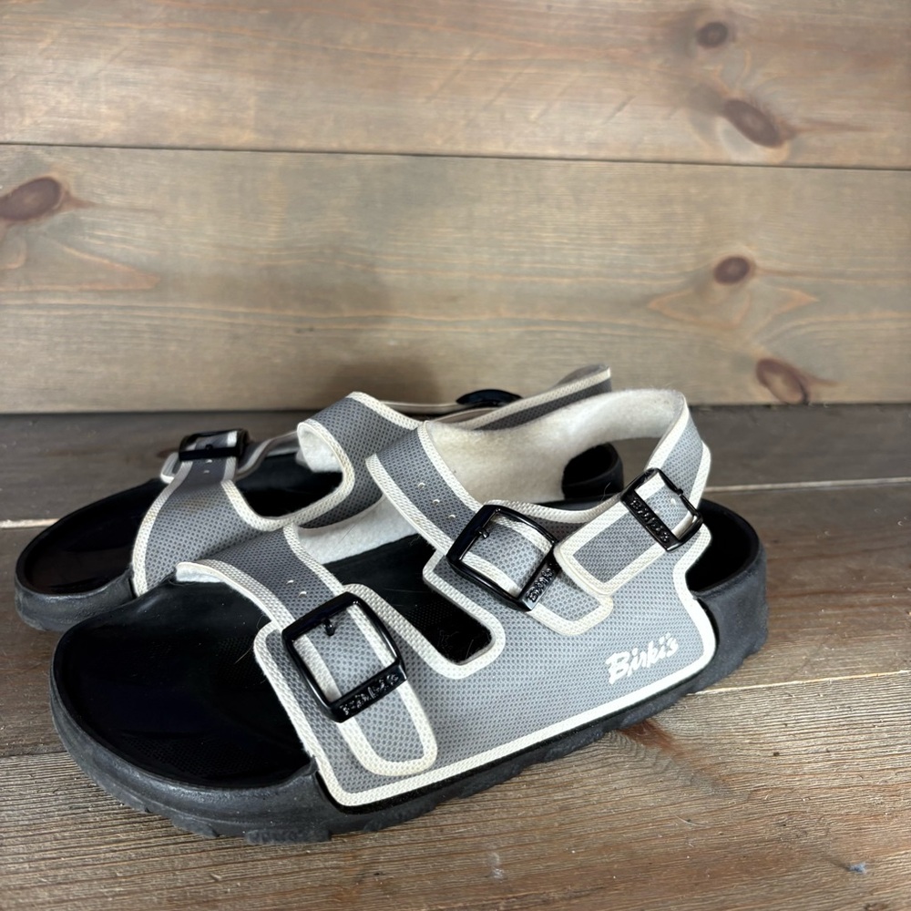 birkenstock birki kids youth size 34 shoes gray slingback comfort sandals